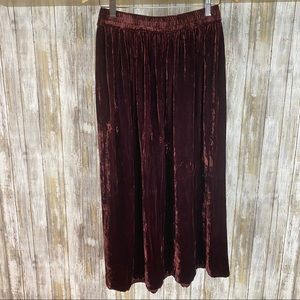 Crushed Velvet Midi Skirt